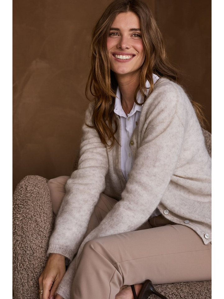 Beige gilet met knoopsluiting Bibi Studio Anneloes 