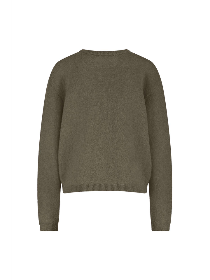 Kaki wollen gilet met knopen Bibi Studio Anneloes