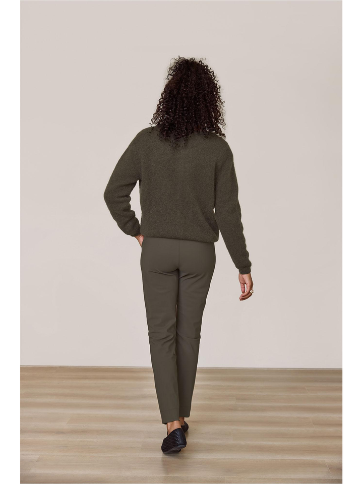 Kaki wollen gilet met knopen Bibi Studio Anneloes