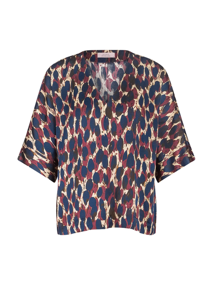 Blouse met multi-color print Madison Animal top Studio Anneloes 