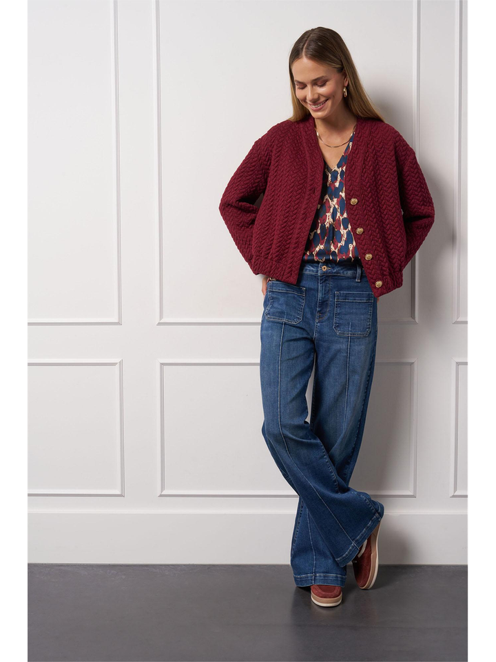 Blouse met multi-color print Madison Animal top Studio Anneloes 