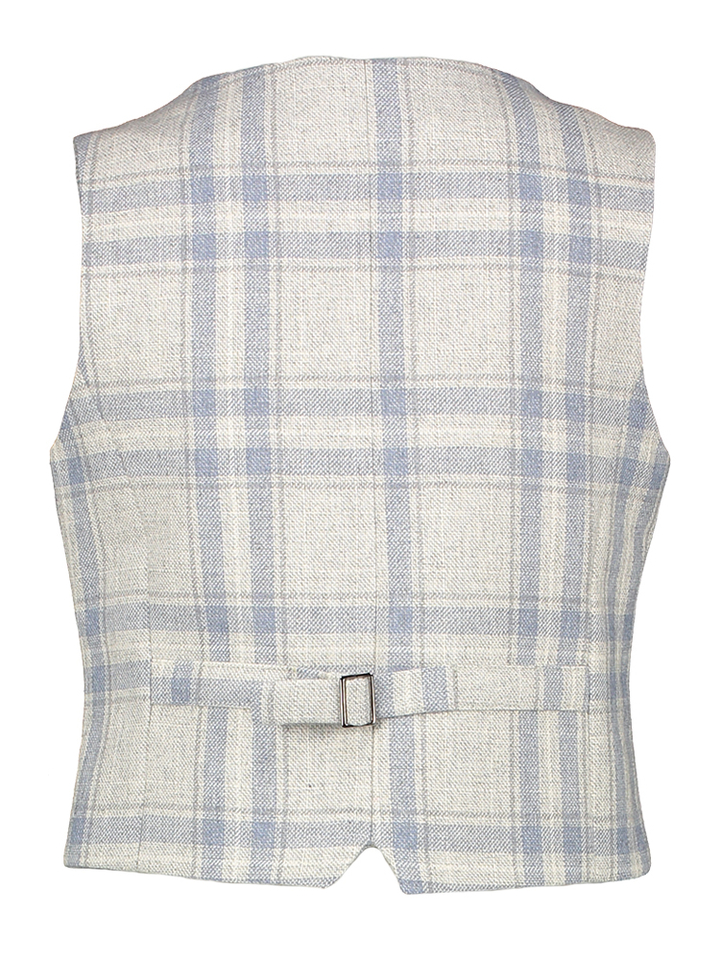 Blauw grijze geruite ondervest Gavin D-lux
