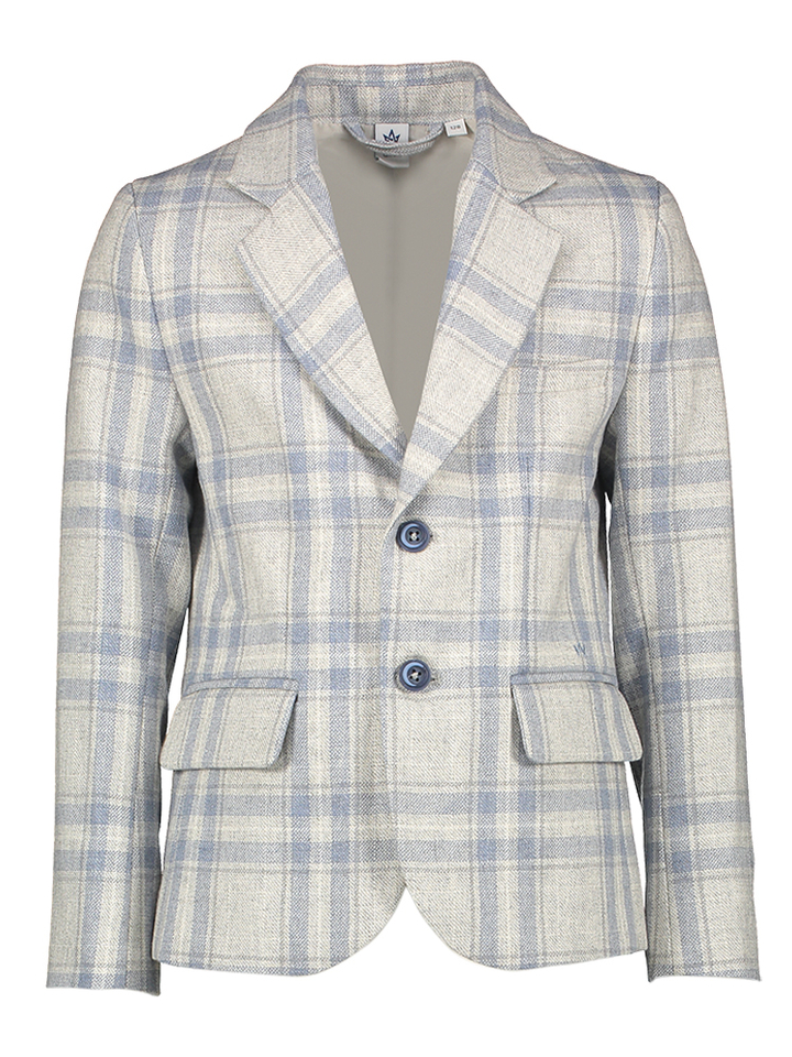 Grey check/blue blazer geruit Brandon communie D-Lux