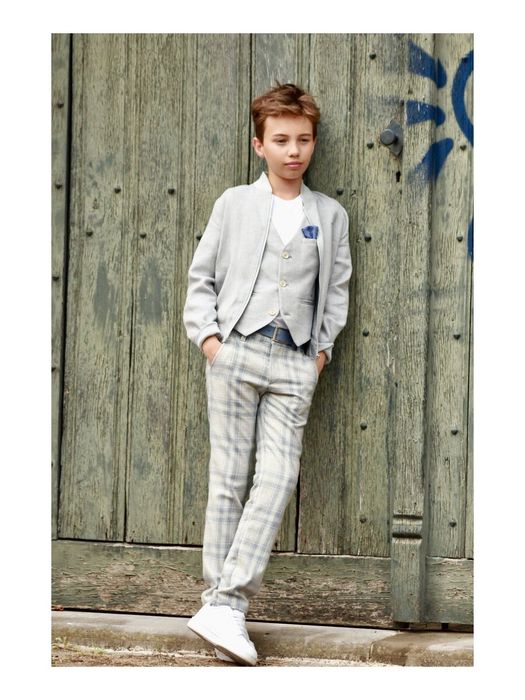 Blauwe grijze geruite broek Preston D-Lux