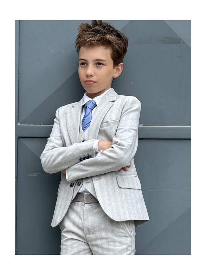 Grijze gestreepte broek Paco D-lux