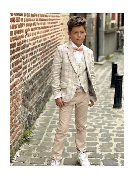 Beige check blazer Brody communie D-Lux