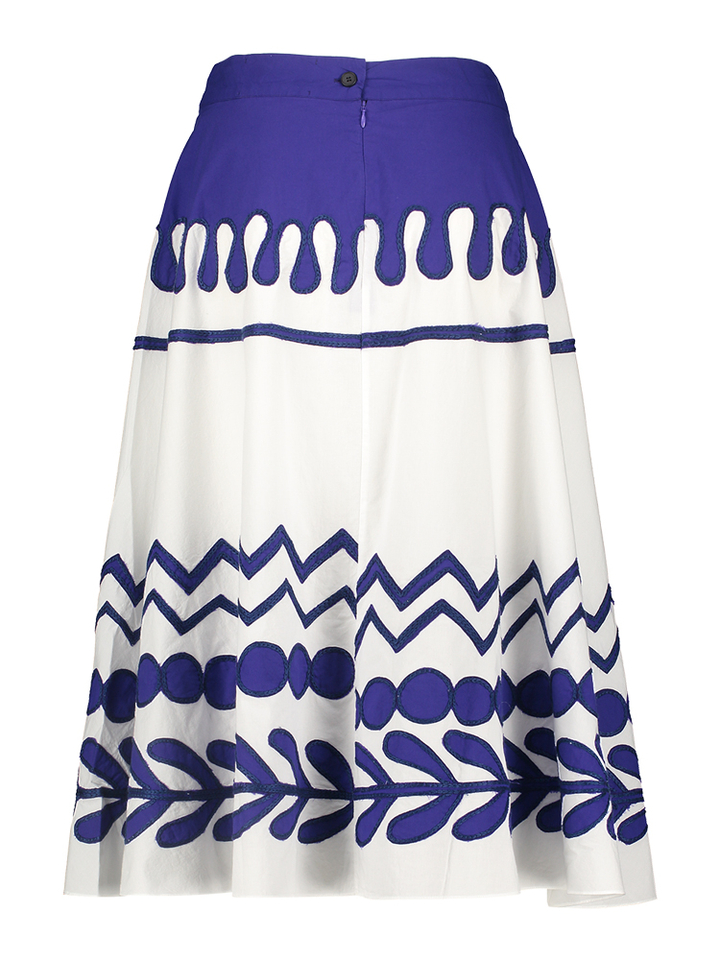Blauwe witte lange rok met print structuur Corfou Mii