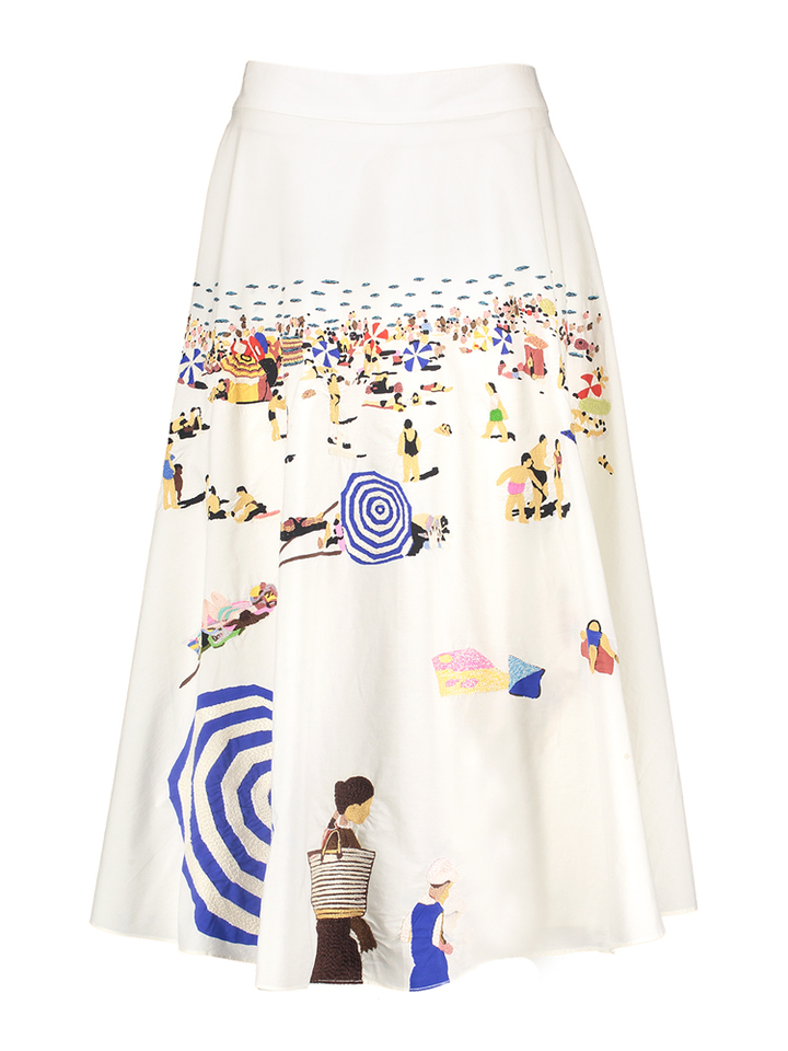 Ecru lange rok met print structuur Corfou Mii