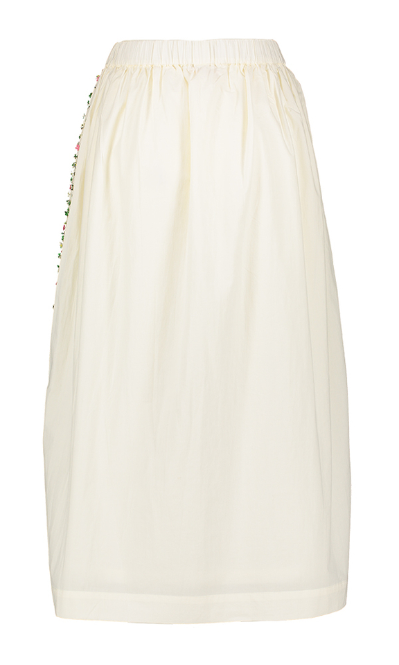 Ecru lange rok met bloemen detail Mantou Mii