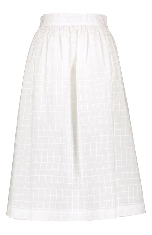 Witte lange rok met bloemen structuur Mona Mii