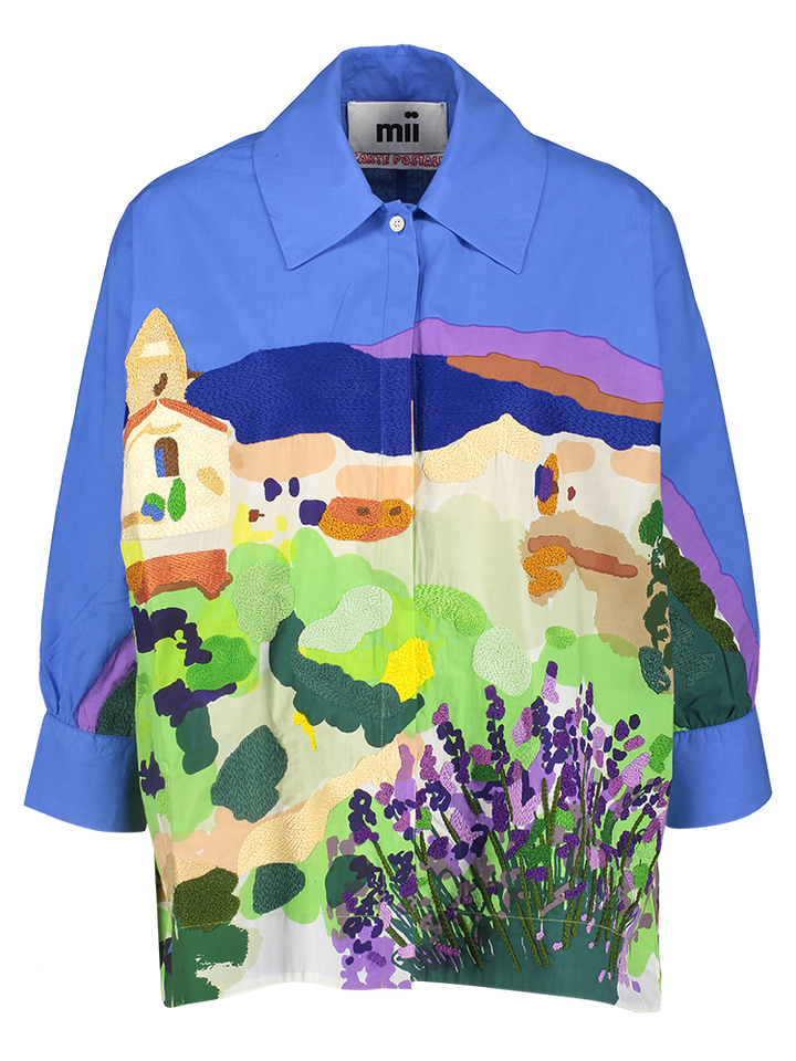 Multi-color oversized bloes print structuur Manuela Mii