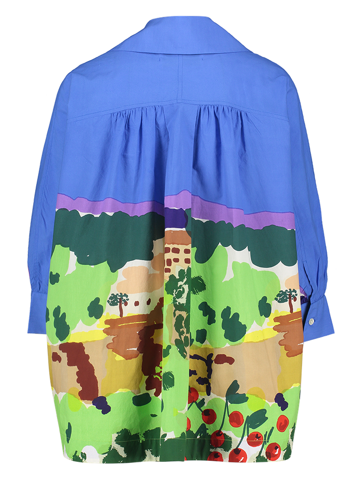 Multi-color oversized bloes print structuur Manuela Mii