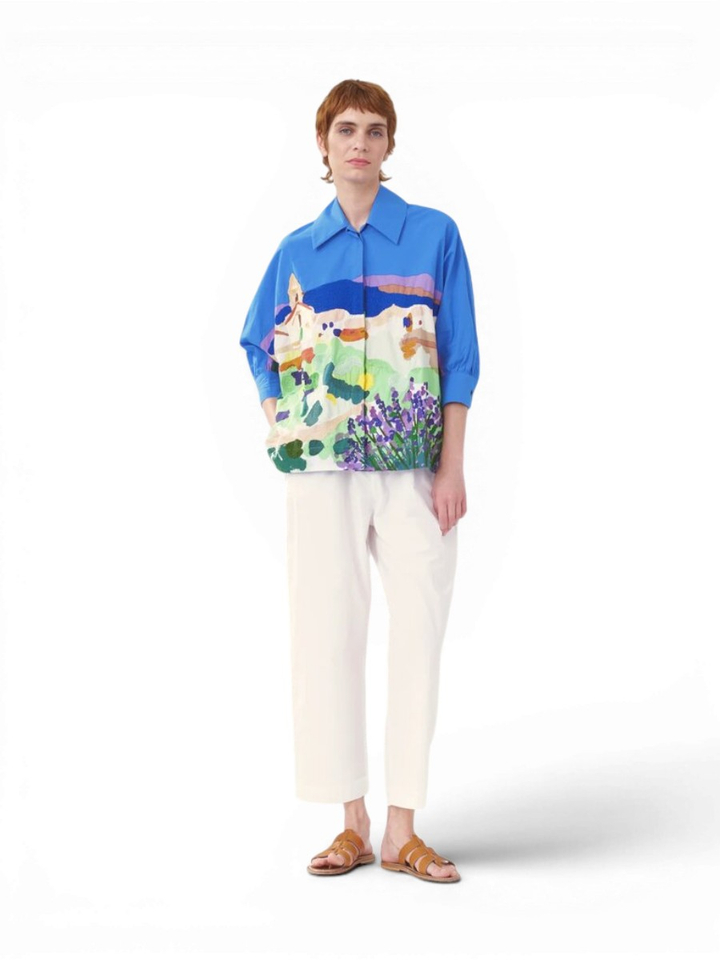 Multi-color oversized bloes print structuur Manuela Mii