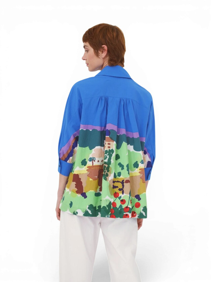 Multi-color oversized bloes print structuur Manuela Mii
