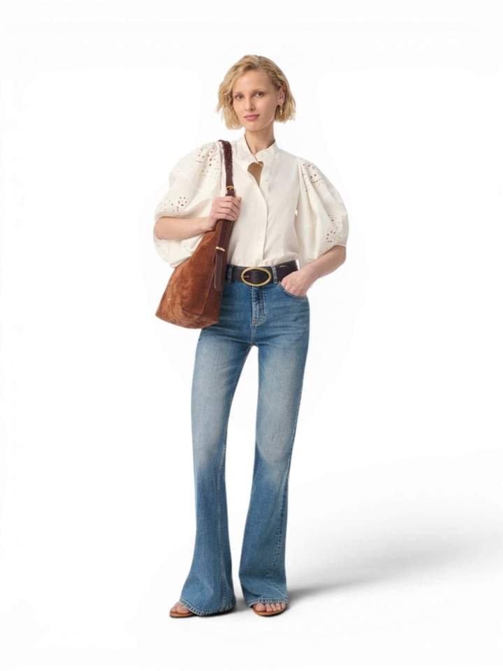 Ecru bloes met broderie detail Felice Vanessa