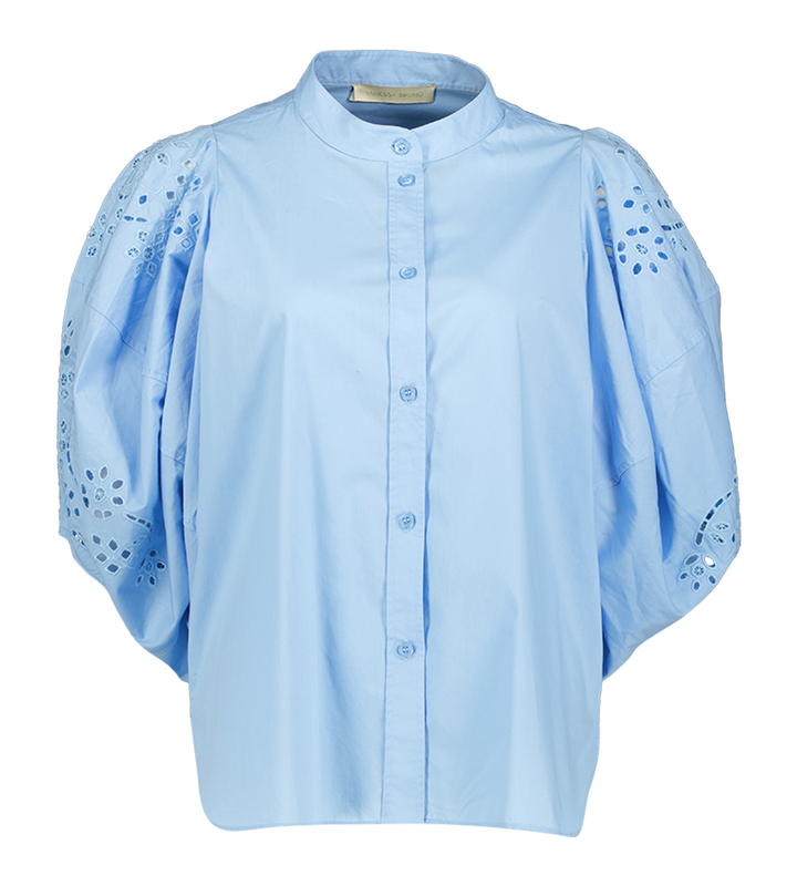 Blauwe bloes met broderie detail Felice Vanessa