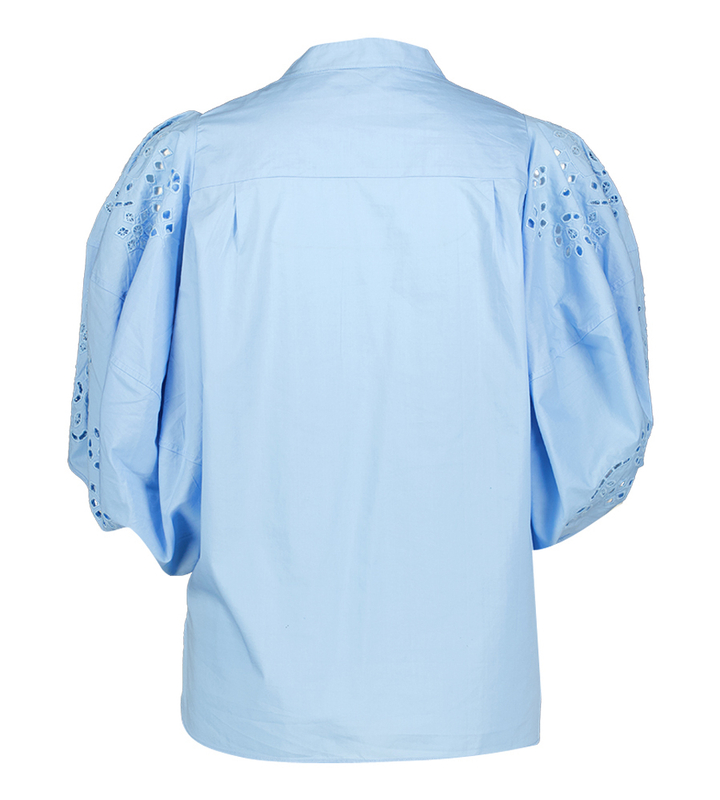 Blauwe bloes met broderie detail Felice Vanessa