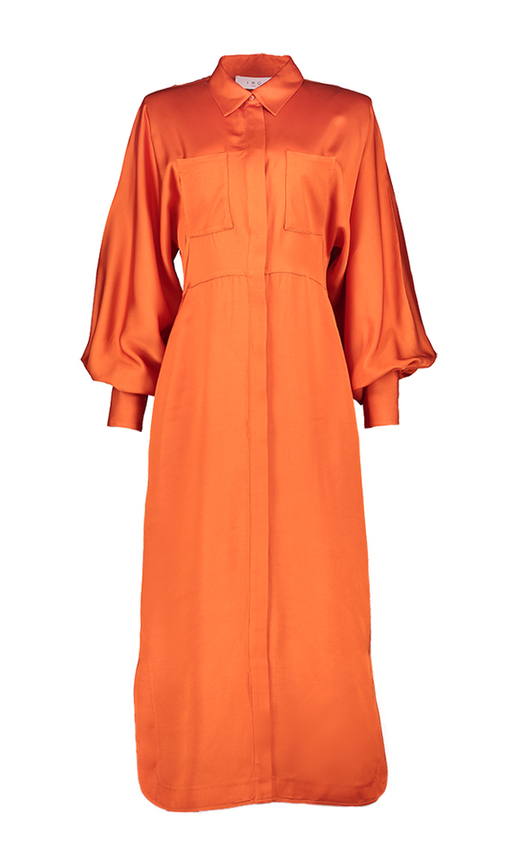 Oranje glanzende jurk Ursana Iro