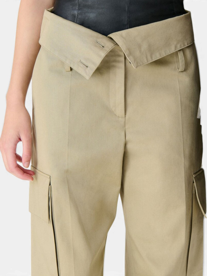 Beige broek loose fit met zakken Indra Iro