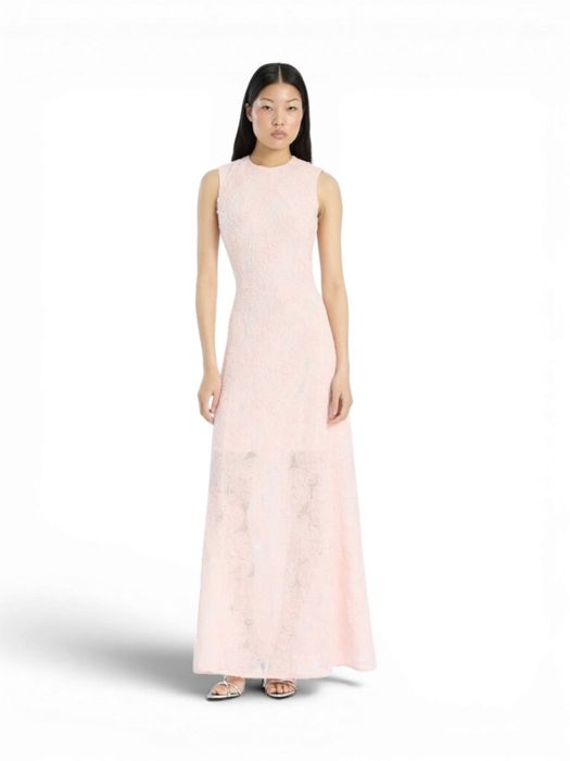 Roze kleed met bloemenprint in organza Asyna Rotate