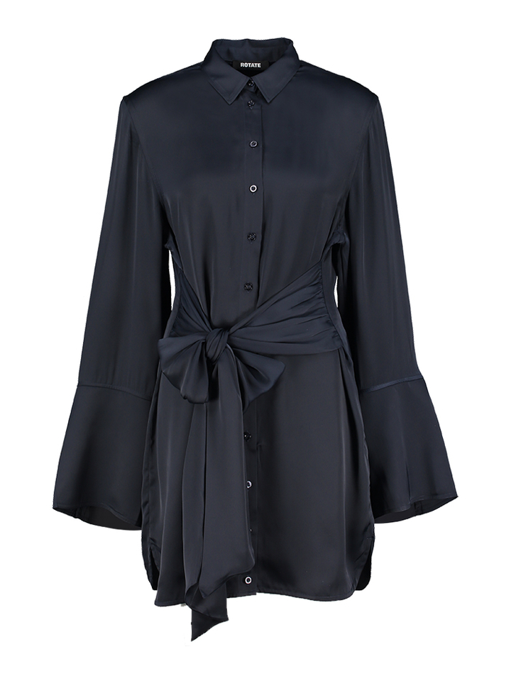 Blauw kleed met knoop detail Sylvia Rotate