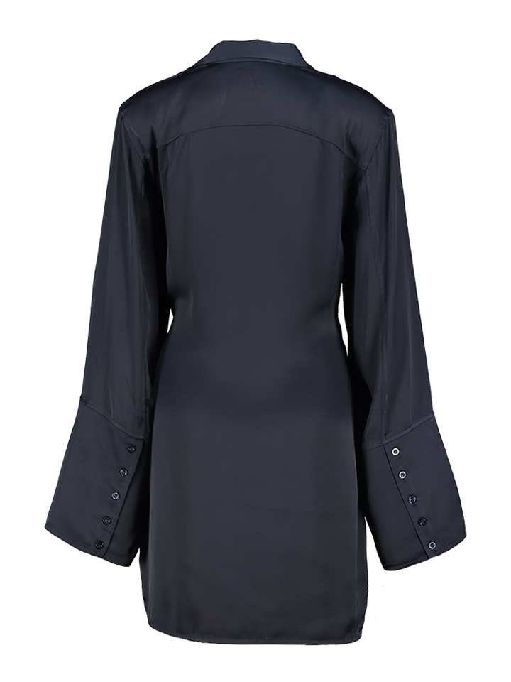 Blauw kleed met knoop detail Sylvia Rotate