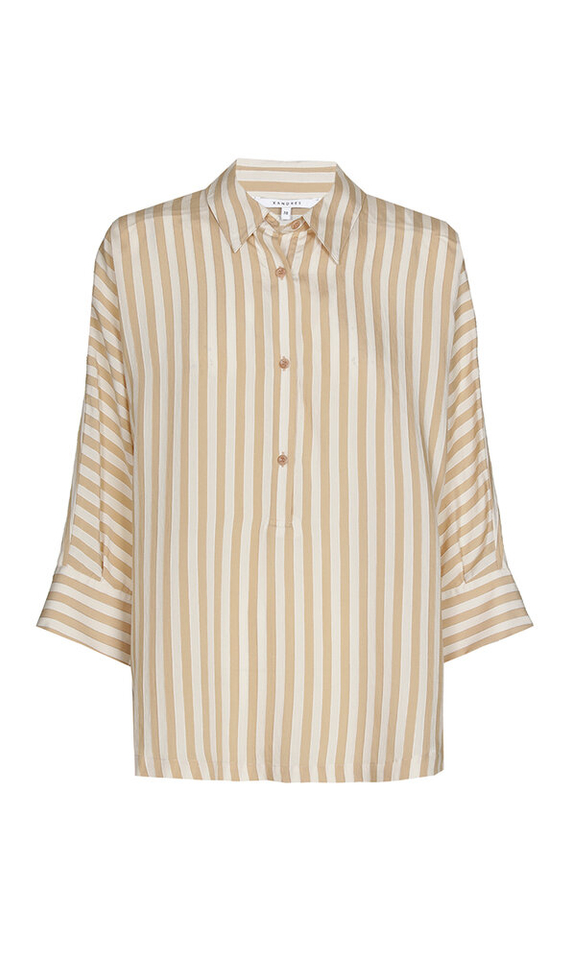 Beige, wit gestreepte bloes Hatida Xandres
