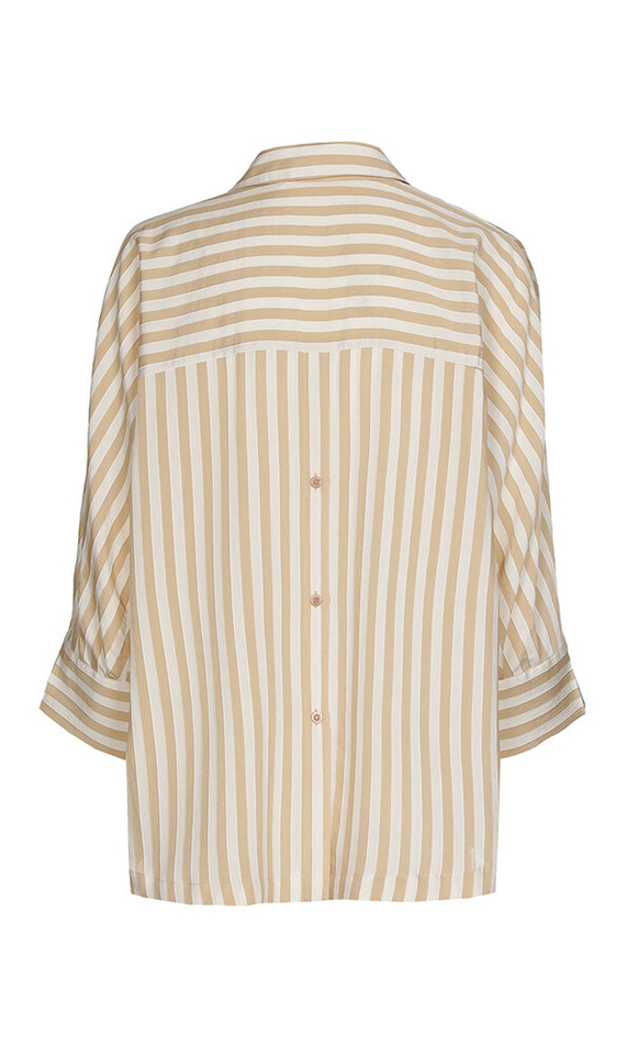 Beige, wit gestreepte bloes Hatida Xandres