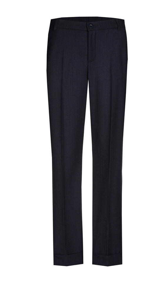 Donkerblauwe geklede broek met brede boord onderaan Phanta Xandres