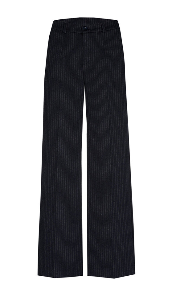 Donkerblauwe wijdvallende broek met krijtstreep Punch Xandres 