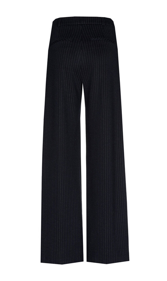 Donkerblauwe wijdvallende broek met krijtstreep Punch Xandres 