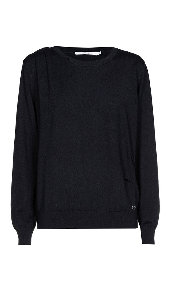 Donkkerblauwe pull met ronde hals Zarah Xandres