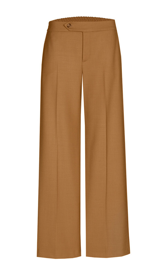 Camel kleurige geklede broek met wol Petrusia Xandres 