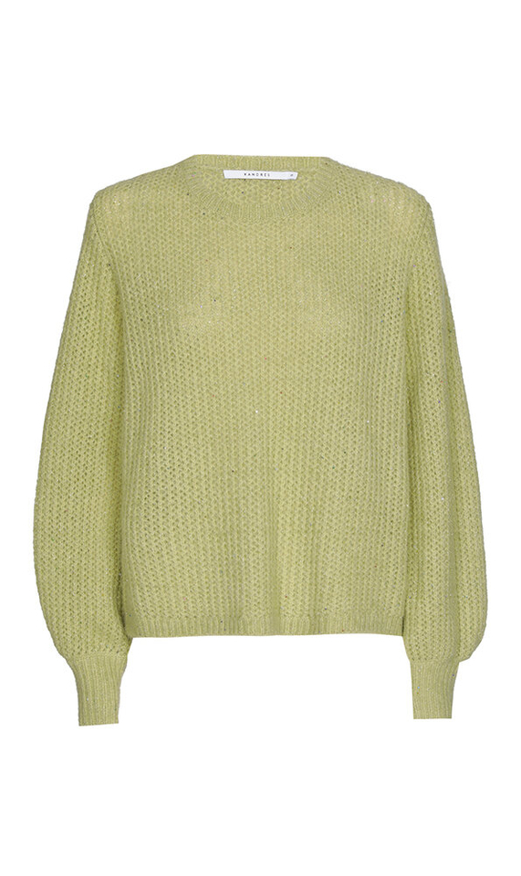 Groene trui met kleurrijke pailletten Agatha Xandres