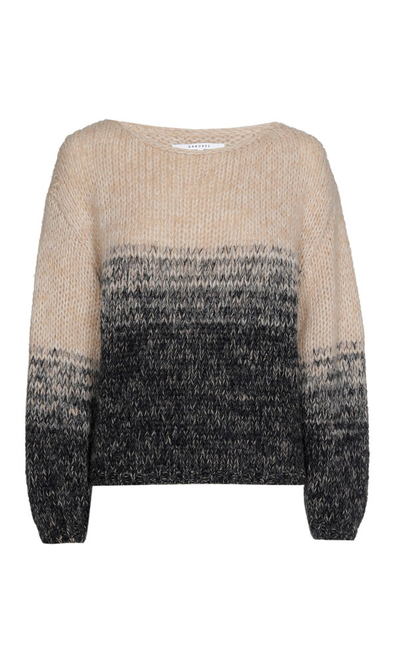 Blauw/Beige gebreide trui met fijne alpaca Borcha Xandres