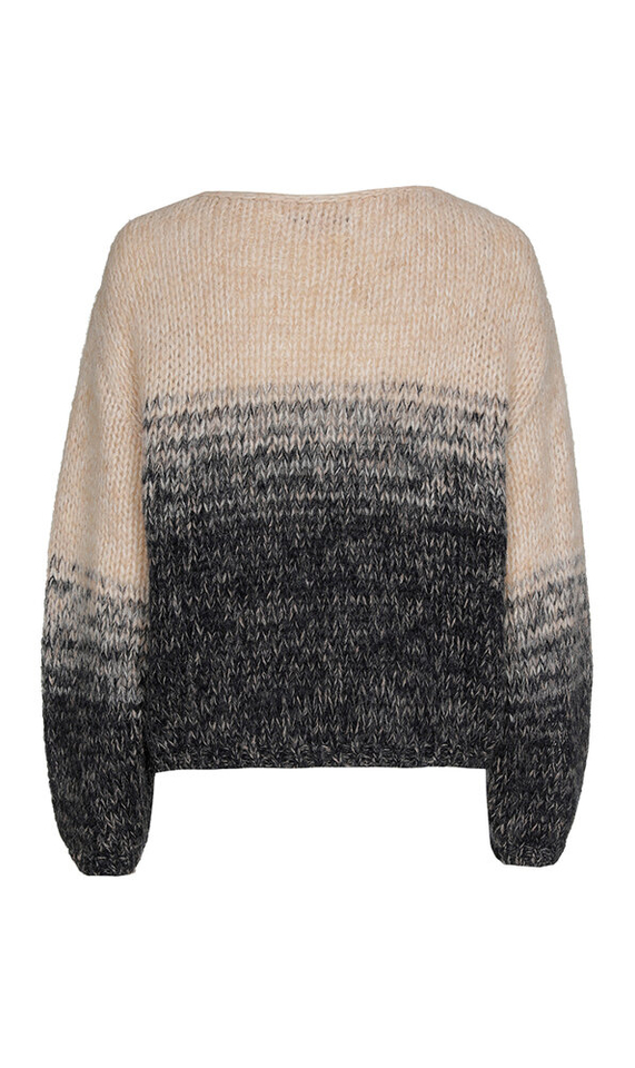 Blauw/Beige gebreide trui met fijne alpaca Borcha Xandres