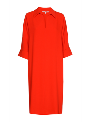 Rood kleed met v-hals en naad in de midden Kenano Xandres