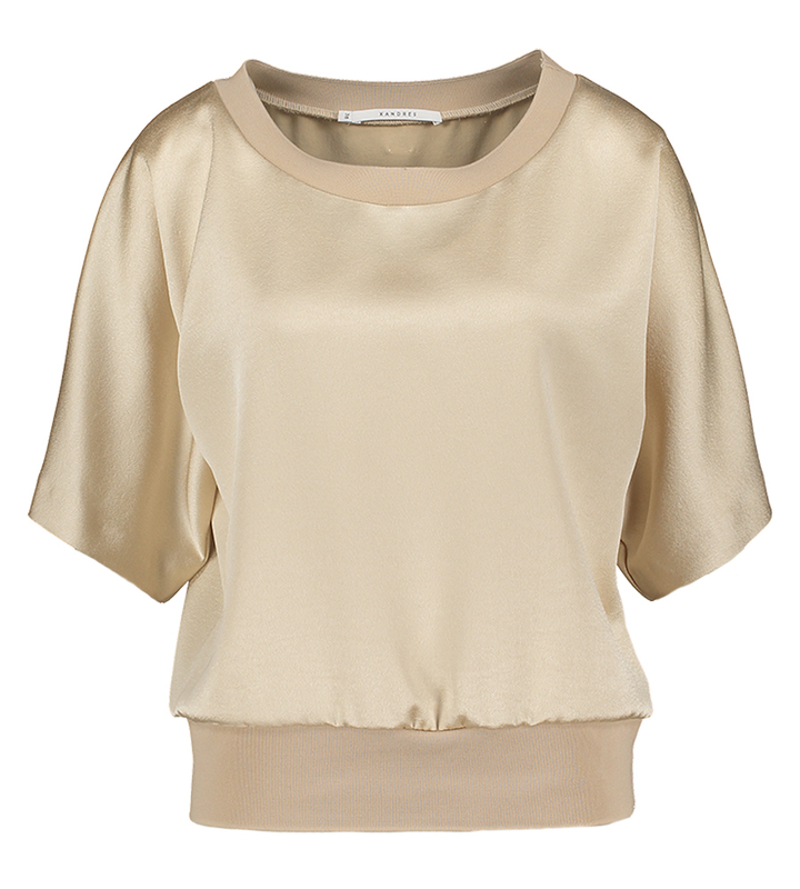 Beige blouse met korte mouw Humna Xandres