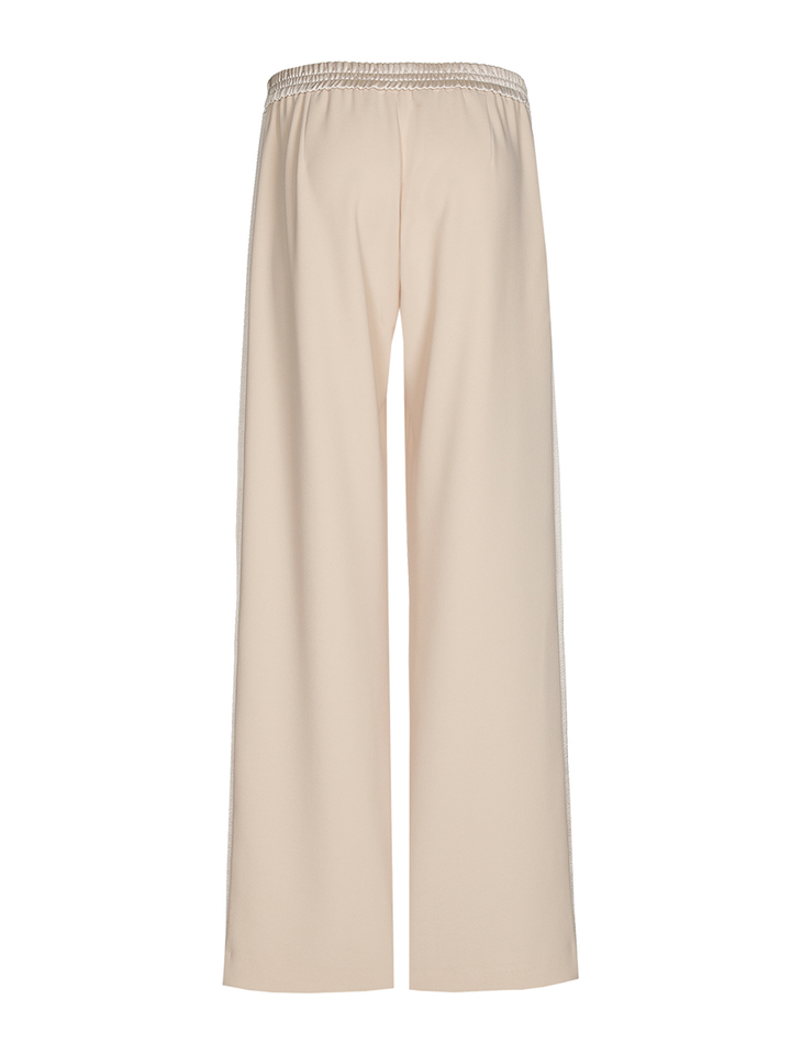 Beige kleurige broek met goudkleurige schijn Phocas Xandres