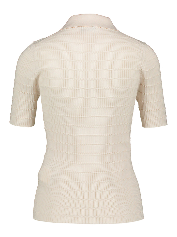 Ecru polo met gouden knoop detail Mi Legno Marella 