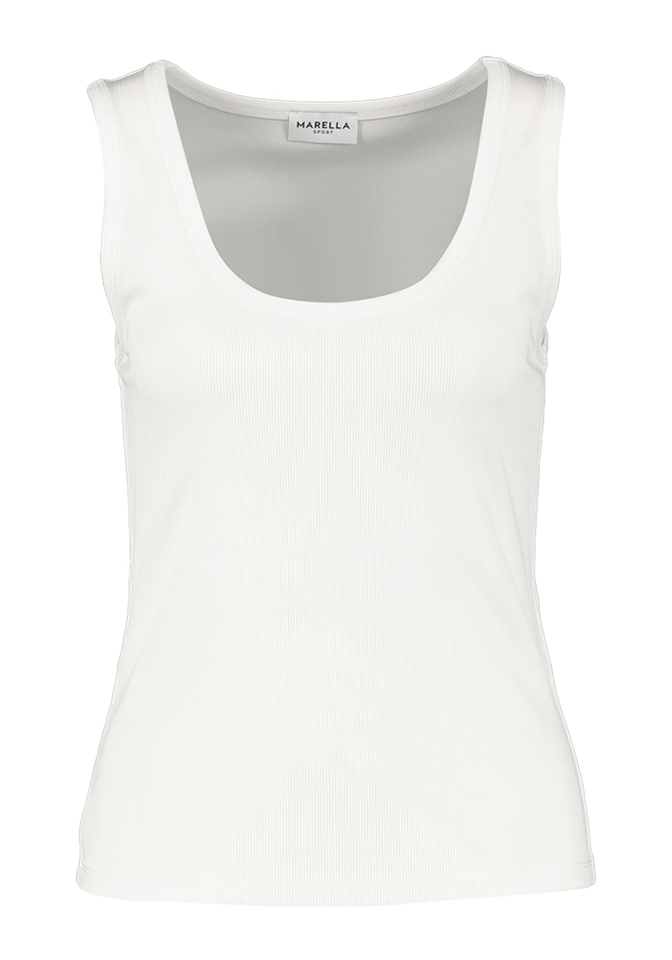 Witte top in ribbel Marella Sport
