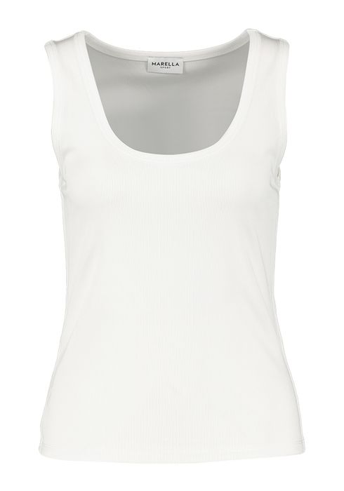 Witte top in ribbel Marella Sport