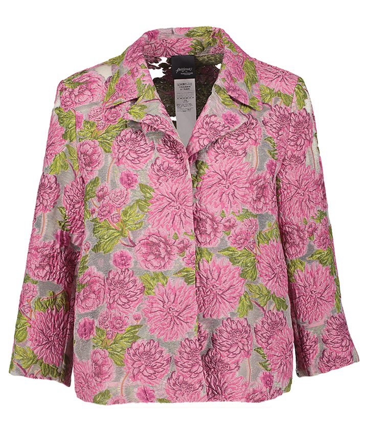 Roze kort jasje met bloemenprint Girello Persona