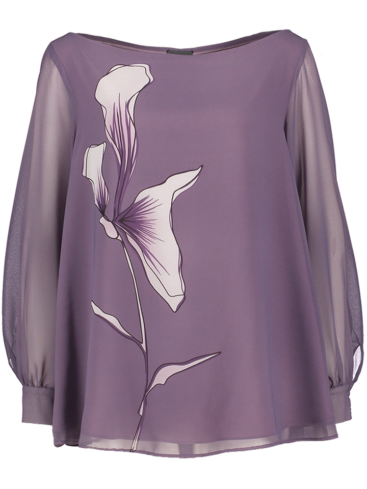 Paars kleurige bloes met print Cestino Persona