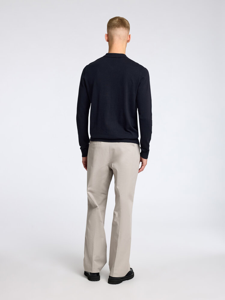 Navy blazer/melange polo met rits Selected