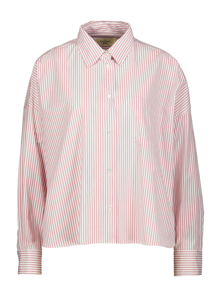 Witte blouse met roze streep Aureo Max Mara