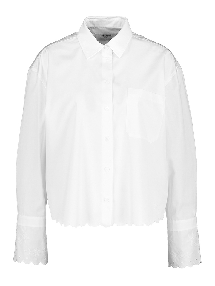 Witte korte bloes met broderie detail Neutro Max Mara Weekend