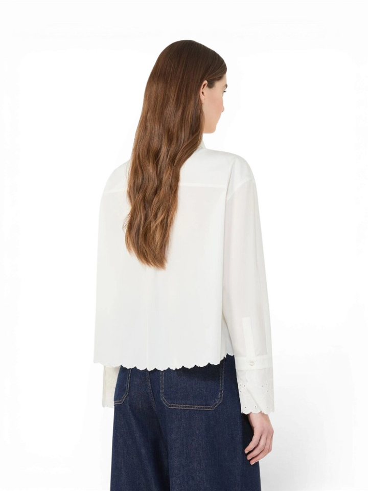Witte korte bloes met broderie detail Neutro Max Mara Weekend
