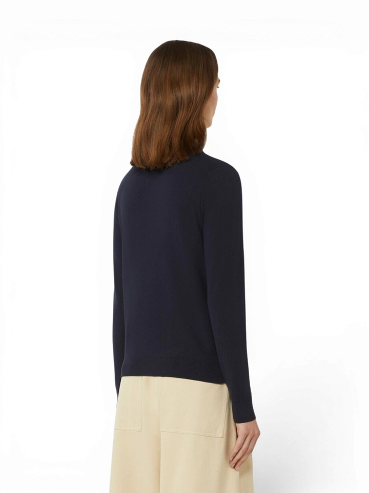 Navy blauwe polo met v-hals Palanca Max Mara
