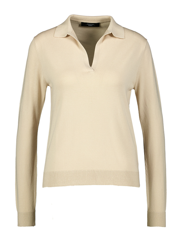 Beige Polo met v-hals Palanca Max Mara 